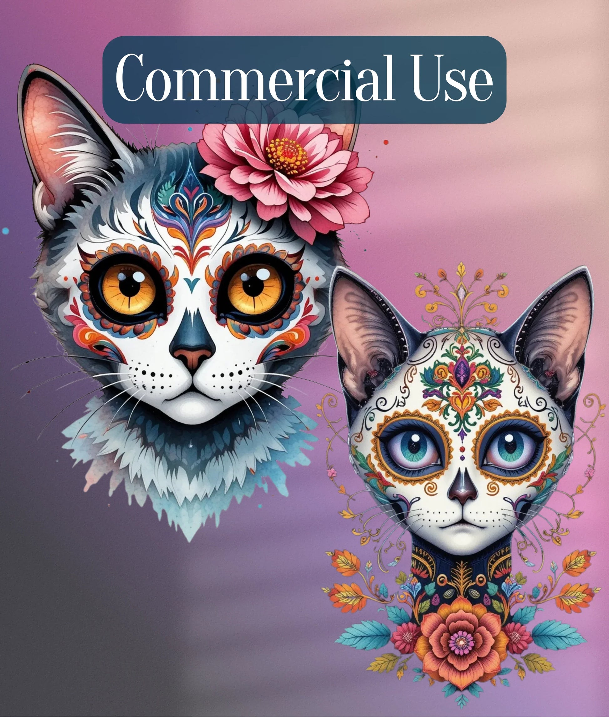 Dia de los Muertos Cats Clipart Bundle - CraftNest - Digital Crafting and Art