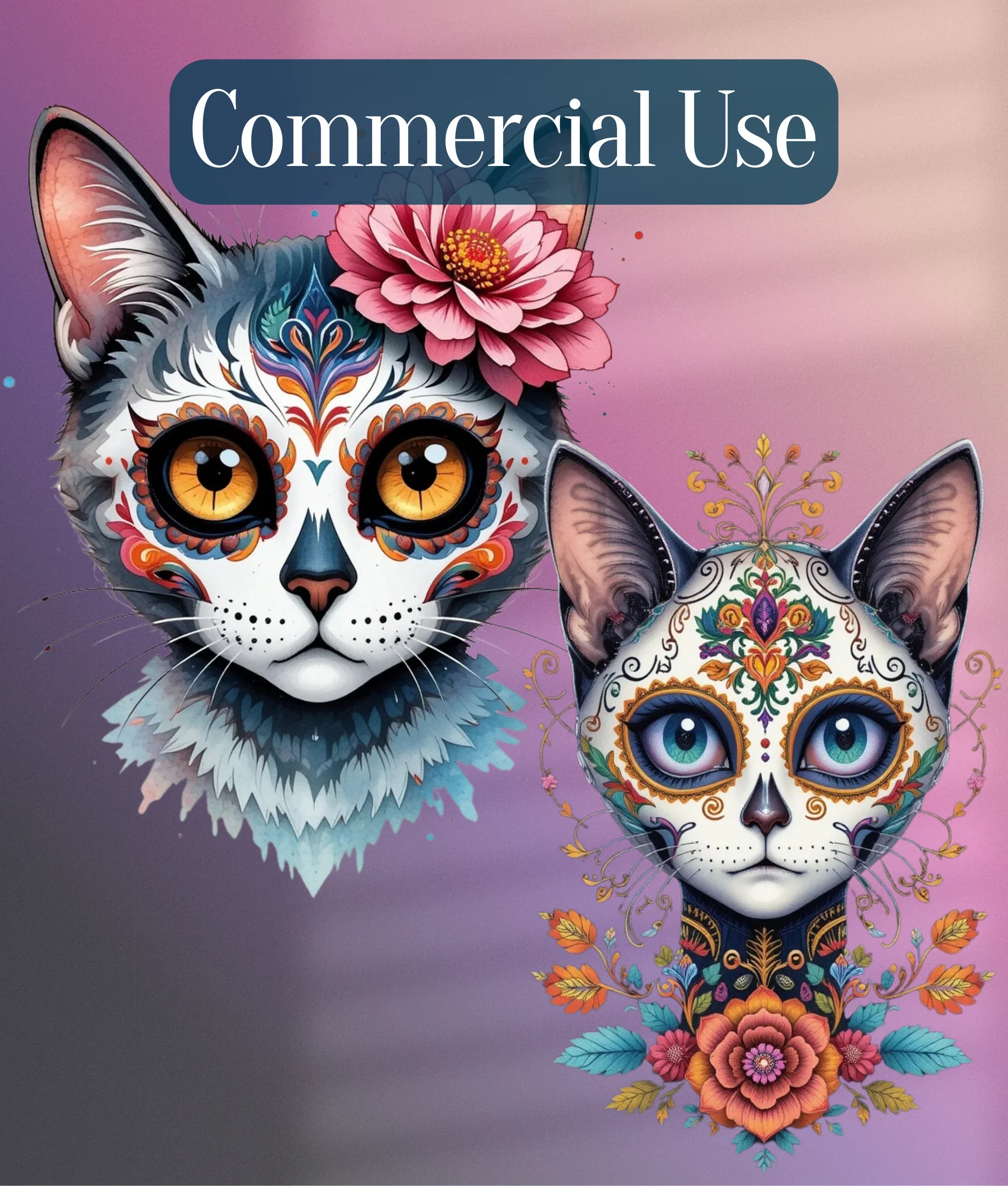 Dia de los Muertos Cats Clipart Bundle - CraftNest - Digital Crafting and Art
