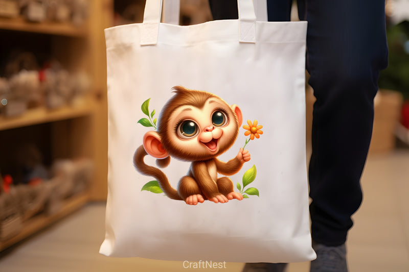 Cute Monkey Clipart Bundle 3 - CraftNest - Digital Crafting and Art