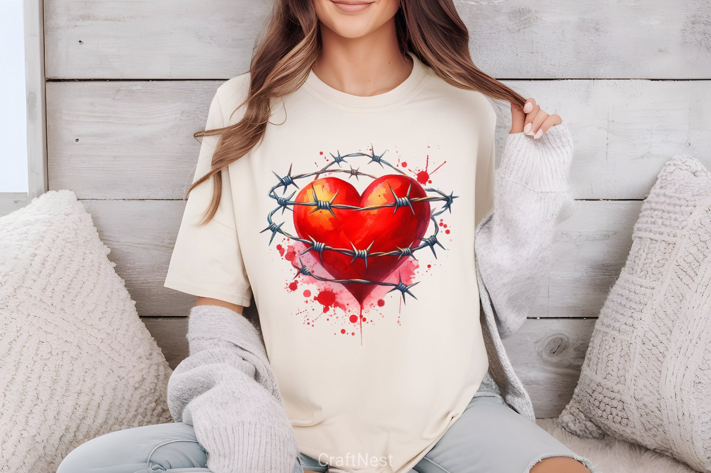 Valentine Barbed Wire Heart Clipart Bundle - CraftNest - Digital Crafting and Art