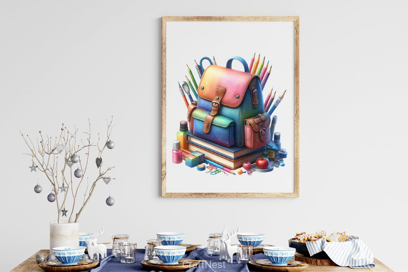 Retro School Bag Clipart Bundle - CraftNest - Digital Crafting and Art