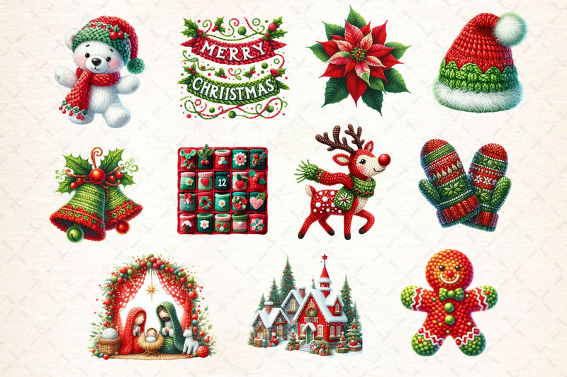 Crochet Christmas Clipart Bundle 3 - CraftNest - Digital Crafting and Art