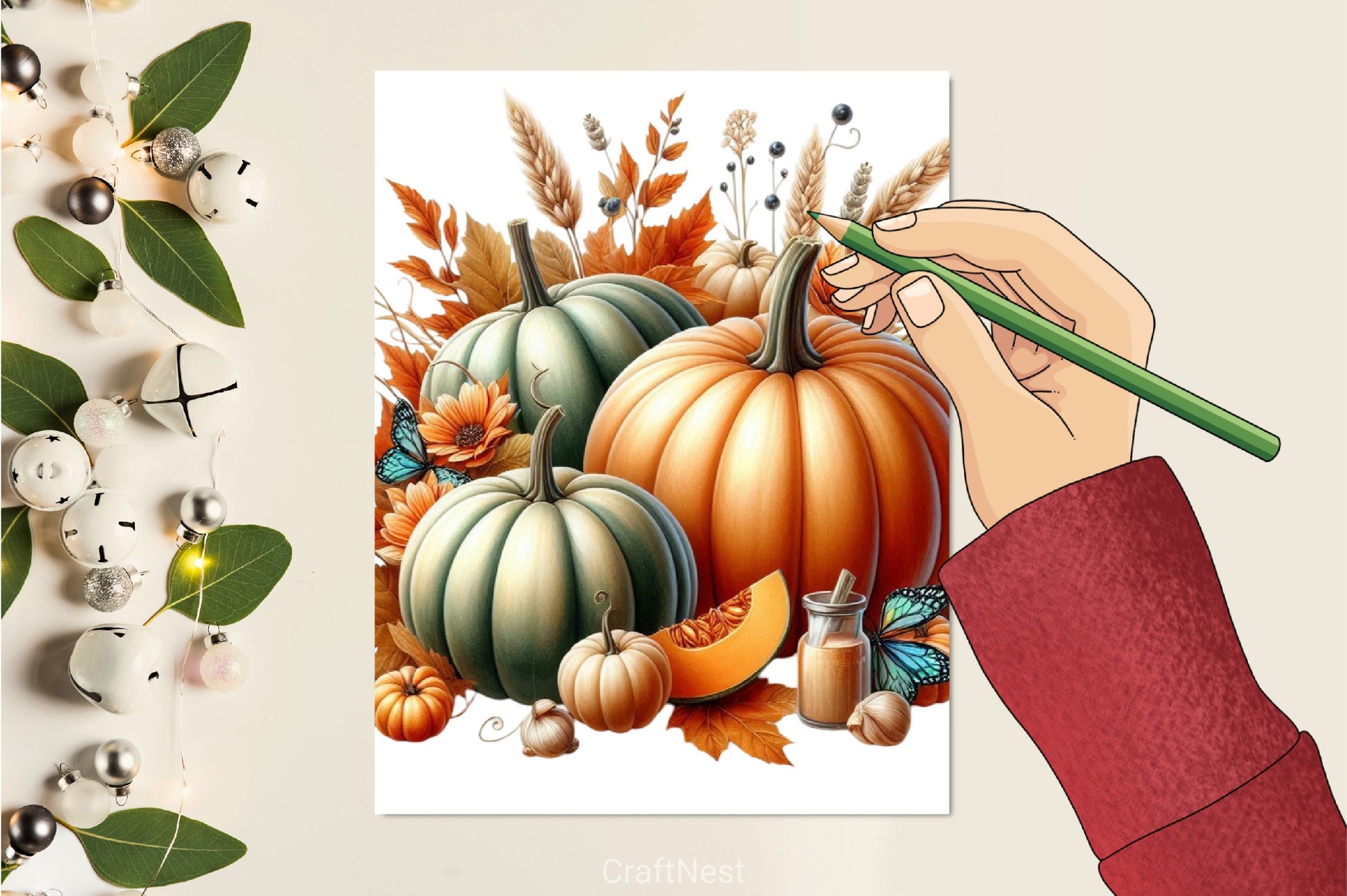 Pumpkin Flower Clipart Bundle - CraftNest - Digital Crafting and Art