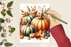 Pumpkin Flower Clipart Bundle - CraftNest - Digital Crafting and Art