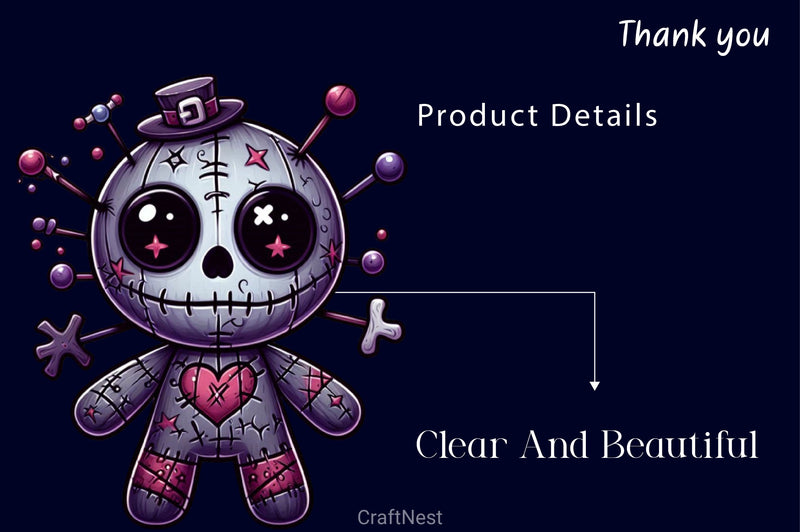 Halloween Gothic Voodoo Doll Clipart Bundle 6 - CraftNest - Digital Crafting and Art