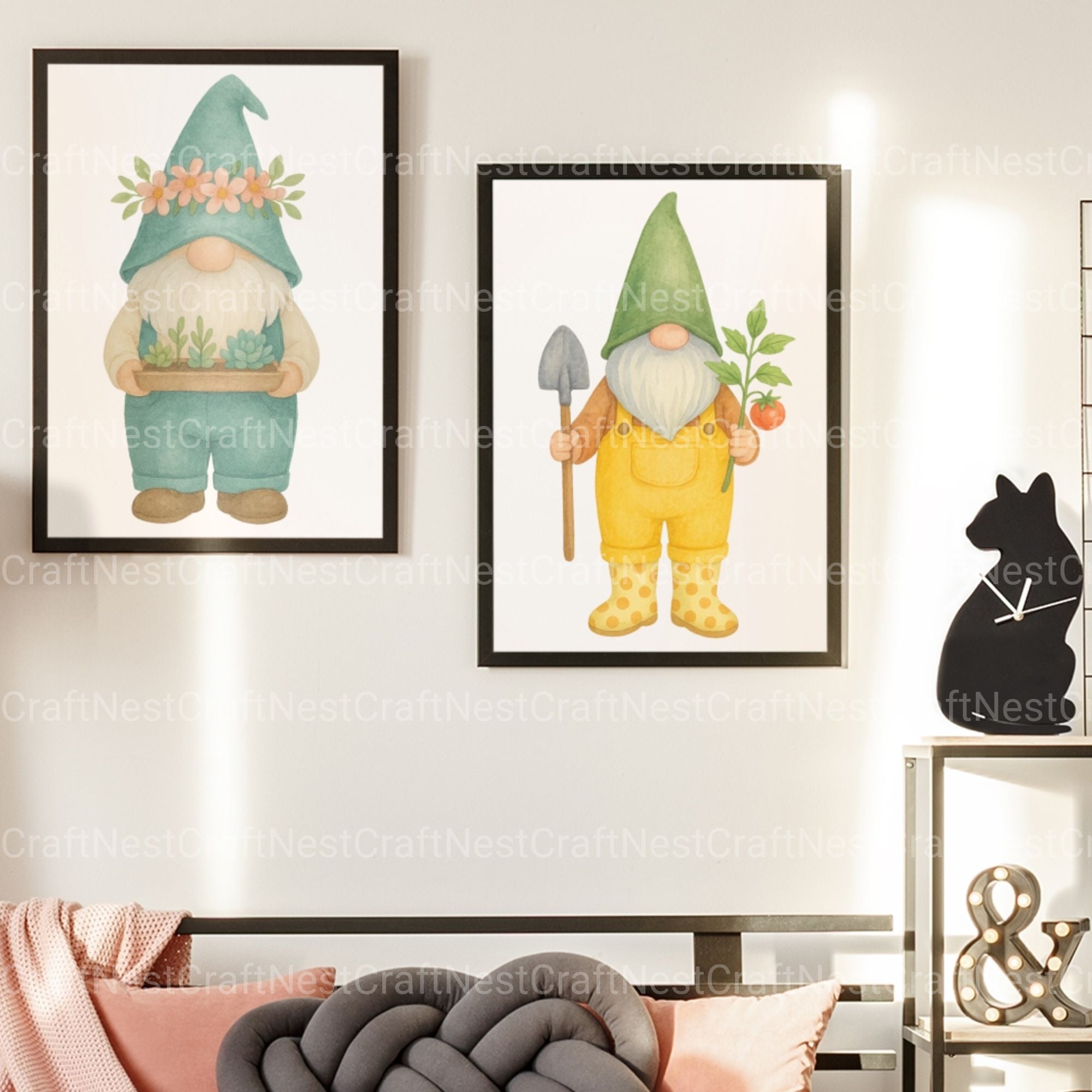 Gnomes Gardening 1 Clipart Bundle - CraftNest - Digital Crafting and Art