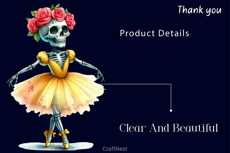 Ballerina Skeleton Clipart Bundle - CraftNest - Digital Crafting and Art