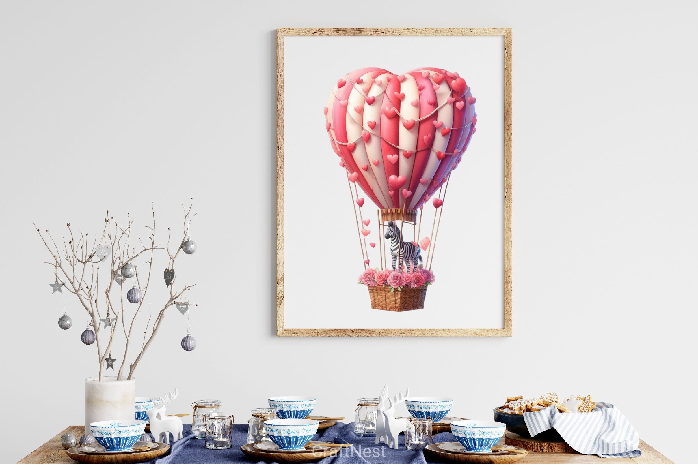 Valentine's Hot Air Balloon Animals Clipart Bundle - CraftNest - Digital Crafting and Art