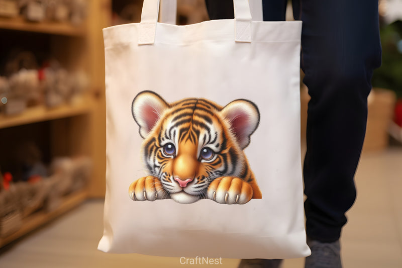 Cute Baby Tiger Clipart Bundle - CraftNest - Digital Crafting and Art