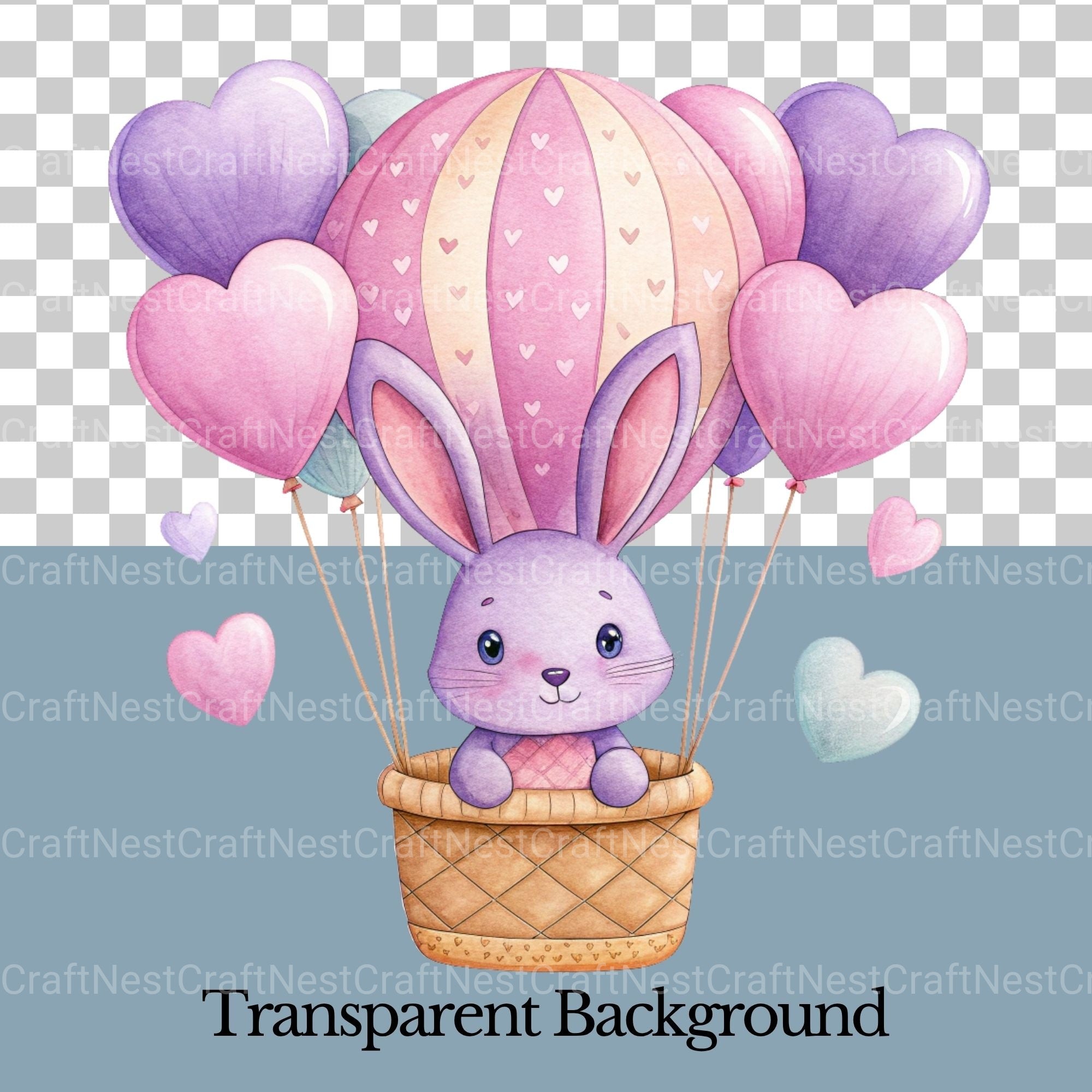 Purple Bunnies Clipart Bundle - CraftNest - Digital Crafting and Art