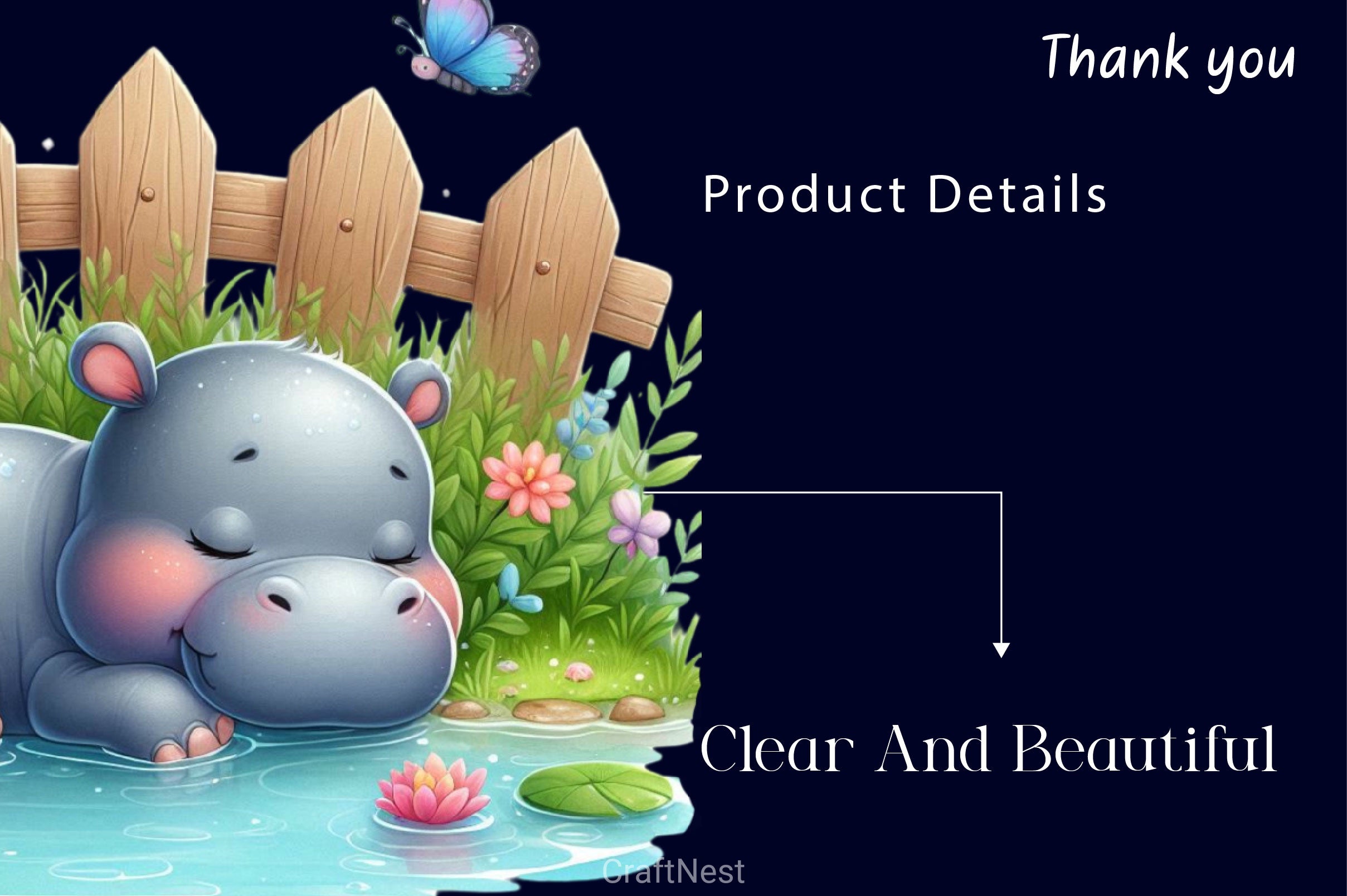 Sleeping Baby Hippo Clipart Bundle 2 - CraftNest - Digital Crafting and Art