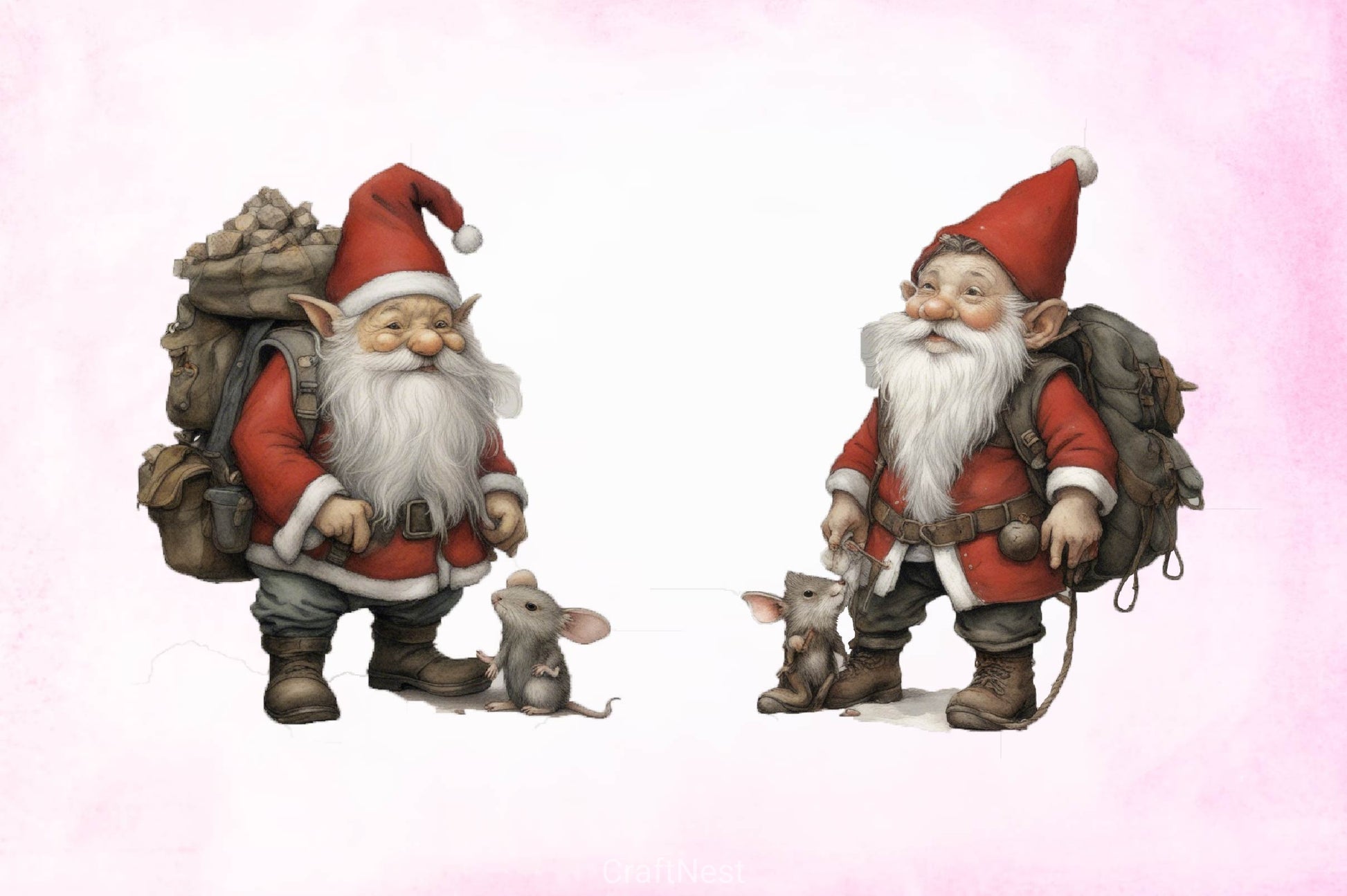 Christmas Gnome Wearing Clipart Bundle - CraftNest - Digital Crafting and Art