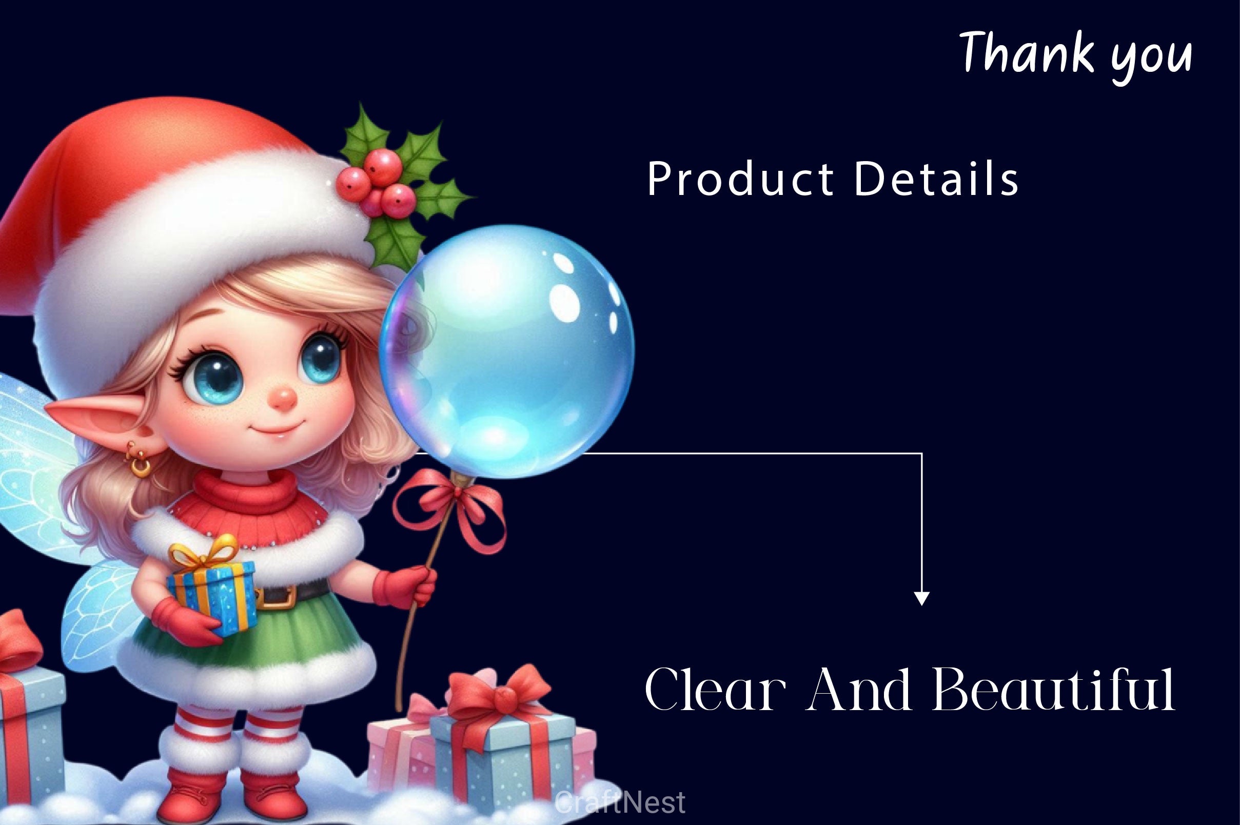 Christmas Cute Fairy Clipart Bundle - CraftNest - Digital Crafting and Art