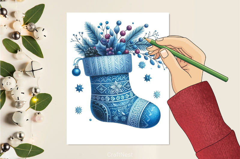 Blue Christmas Clipart Bundle 3 - CraftNest - Digital Crafting and Art