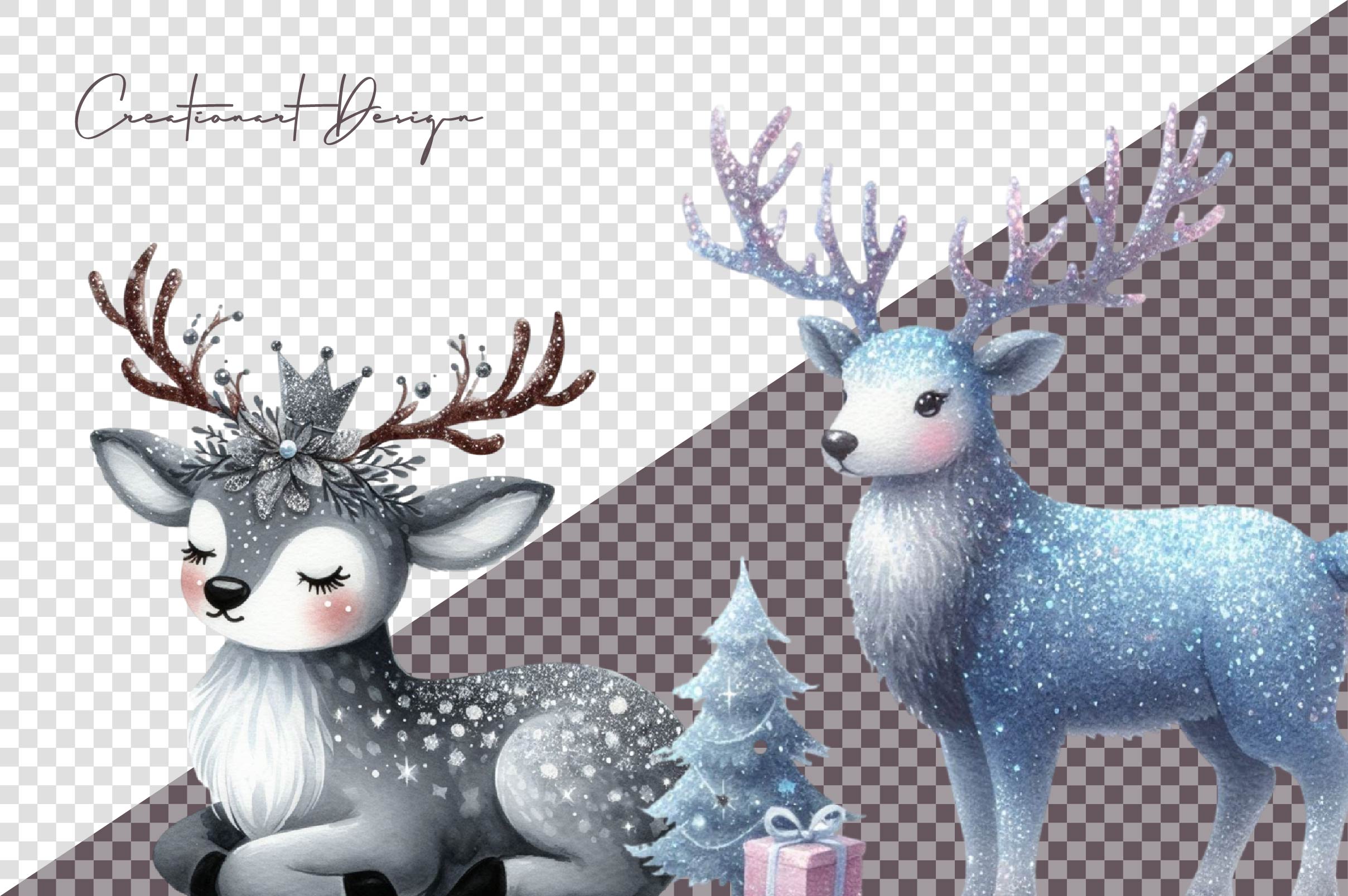 Glitter Elk Clipart Bundle - CraftNest - Digital Crafting and Art