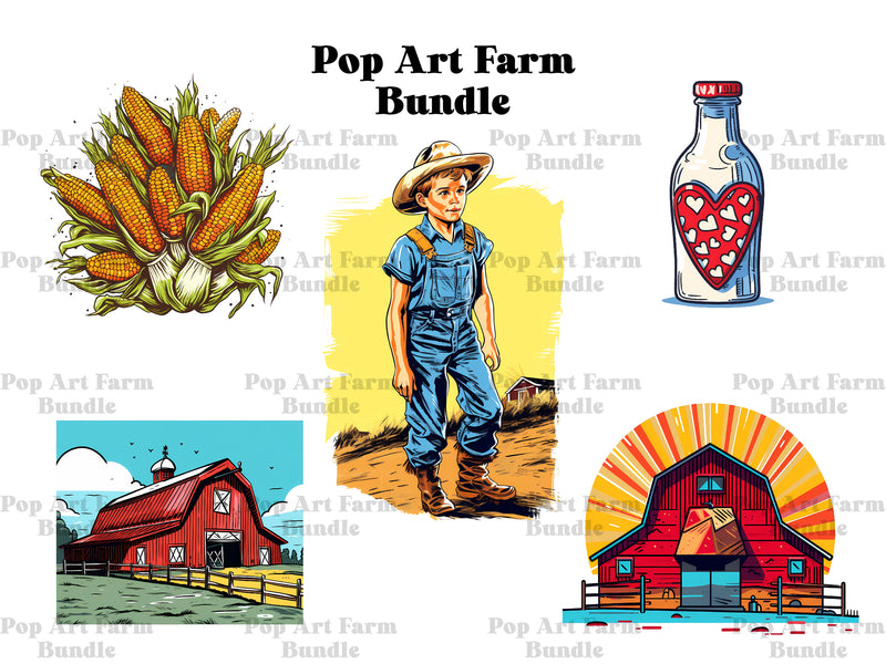 Pop Art Farming Clipart - CraftNest