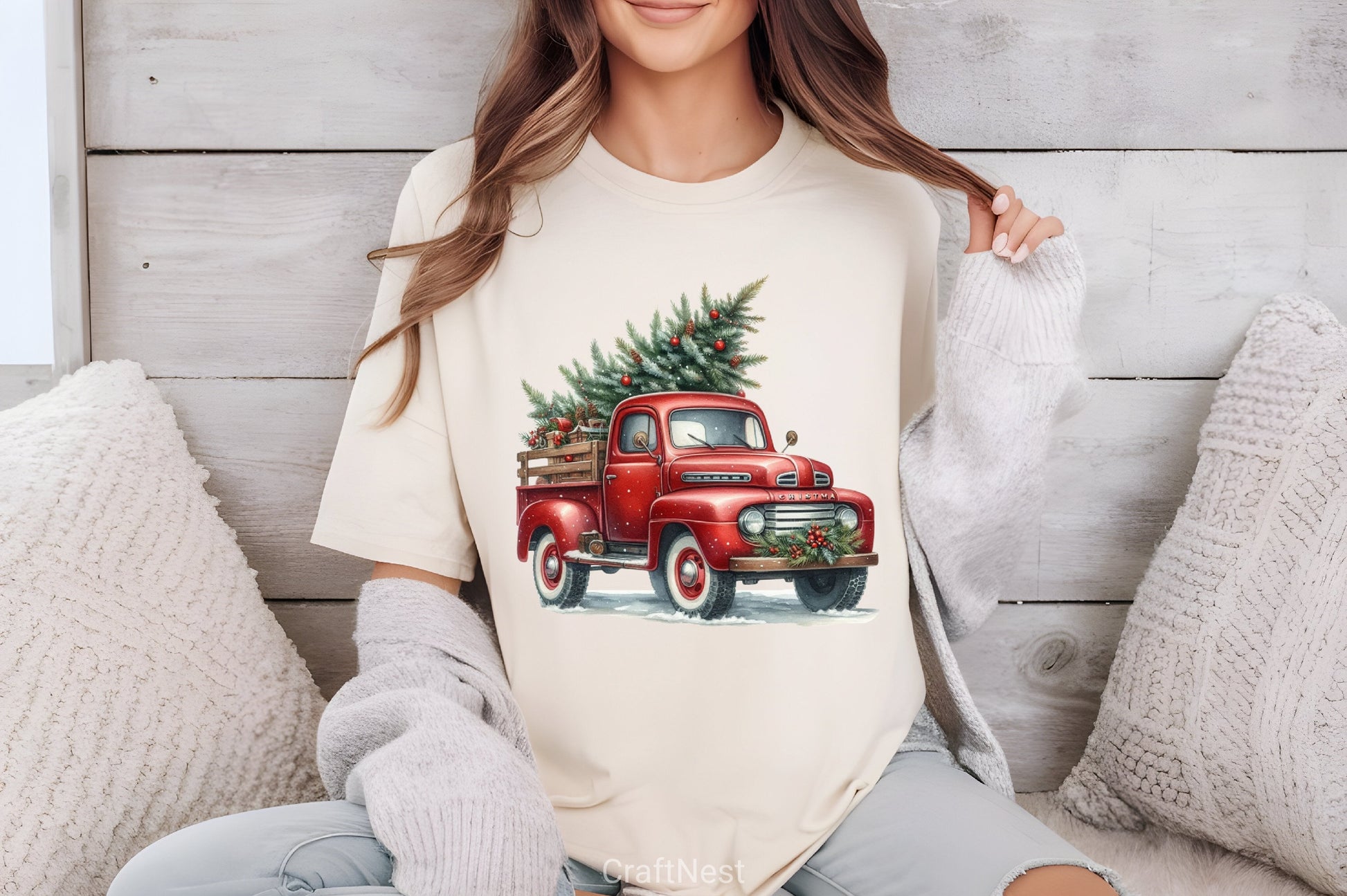 Christmas Red Truck Clipart Bundle - CraftNest - Digital Crafting and Art