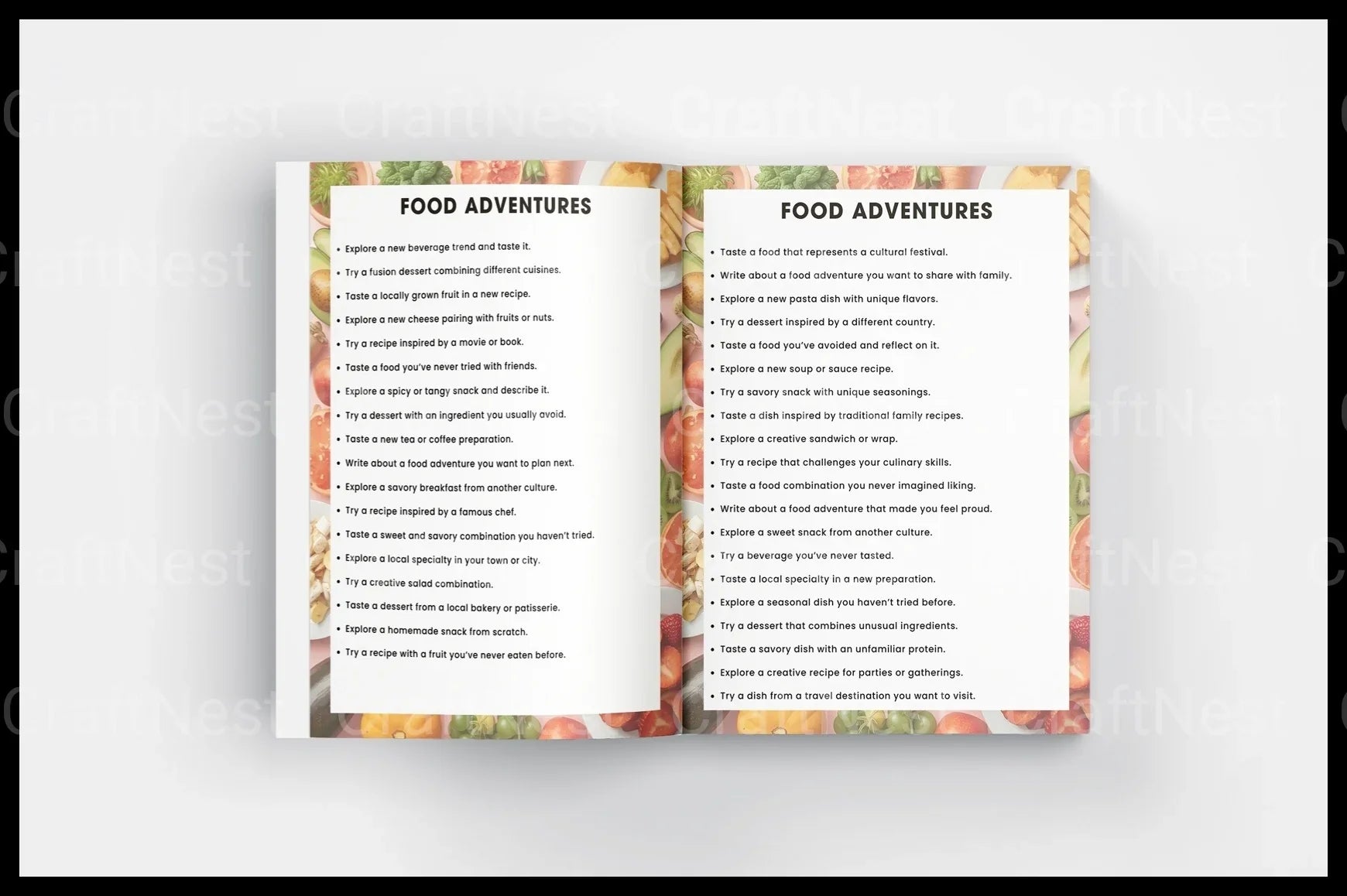Food Prompts Book for Creative Inspiration - CraftNest - Digital Crafting and Art