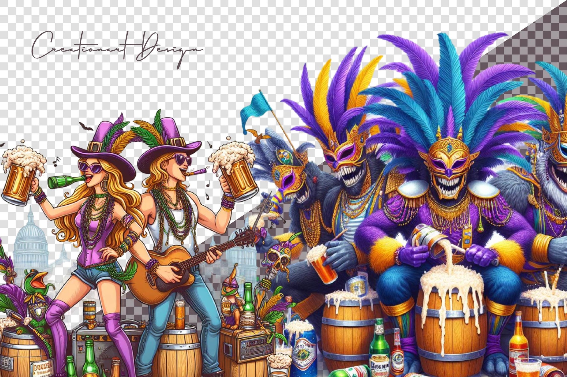 Mardi Gras Drink Theme Clipart Bundle - CraftNest - Digital Crafting and Art