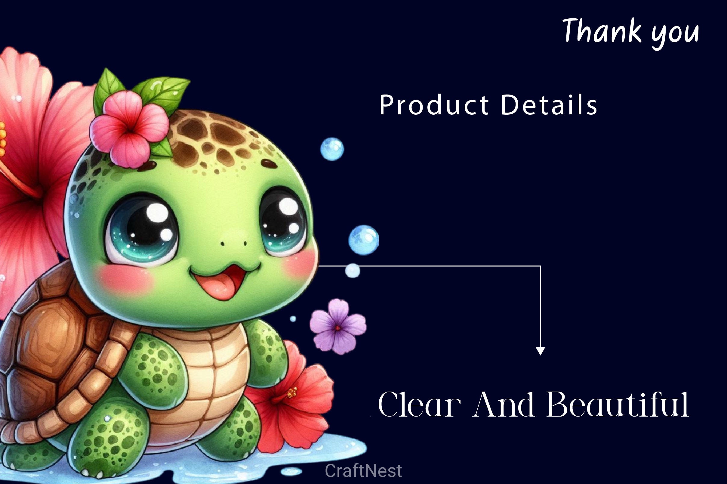 Baby Turtle Flowers Clipart Bundle - CraftNest - Digital Crafting and Art