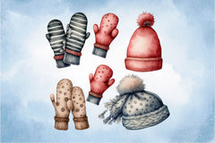Winter Cute Set Of Mittens Clipart Bundle - CraftNest - Digital Crafting and Art