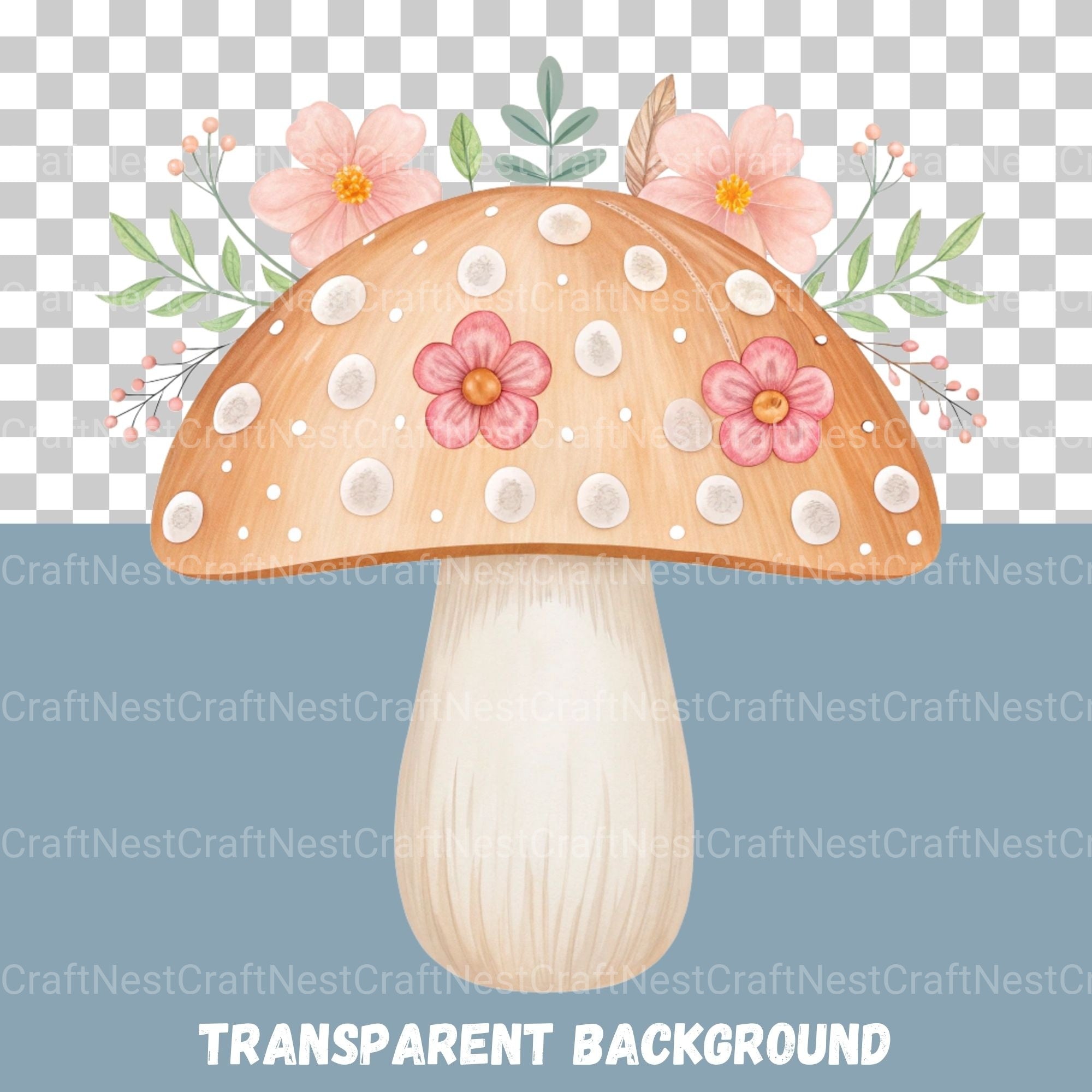 Boho Mushrooms Clipart Bundle - CraftNest - Digital Crafting and Art