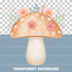 Boho Mushrooms Clipart Bundle - CraftNest - Digital Crafting and Art
