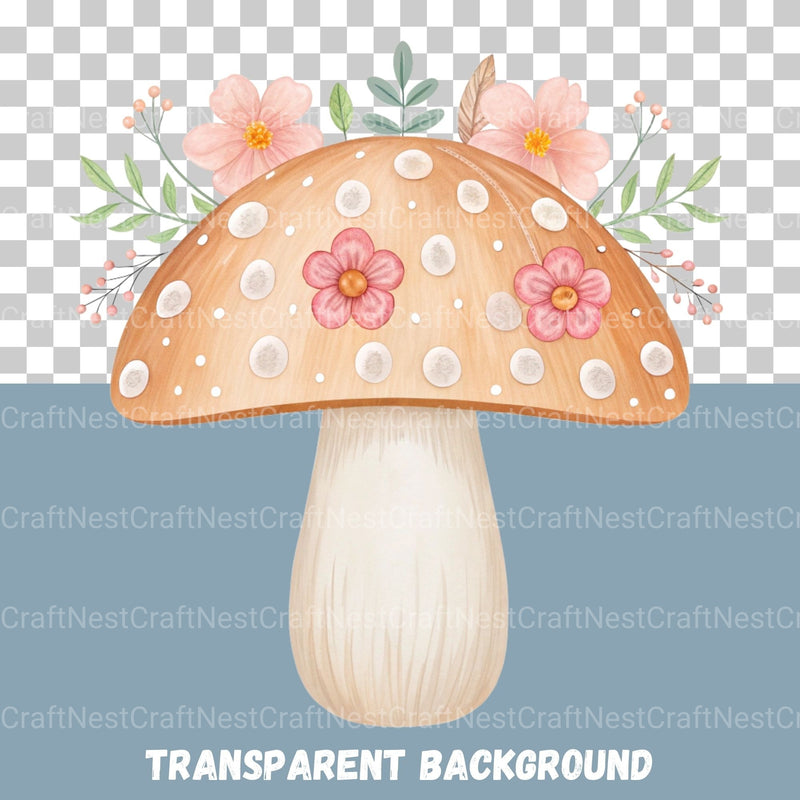 Boho Mushrooms Clipart Bundle - CraftNest - Digital Crafting and Art