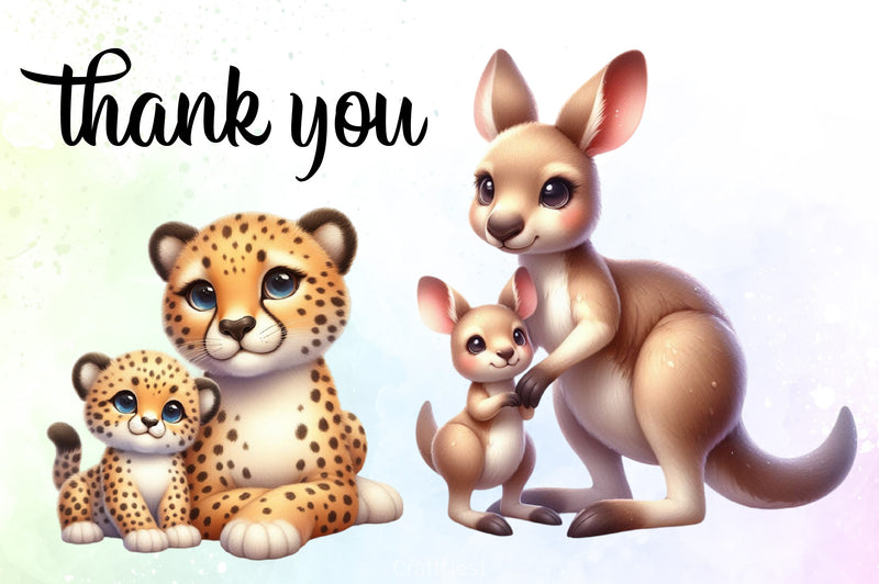 Mama & Baby Animals Clipart Bundle - CraftNest - Digital Crafting and Art