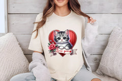 Cute Valentines Kittens Clipart Bundle - CraftNest - Digital Crafting and Art
