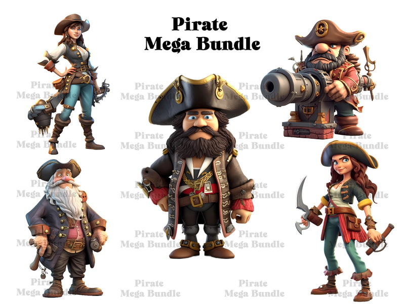 Cute Pirates Clipart - CraftNest