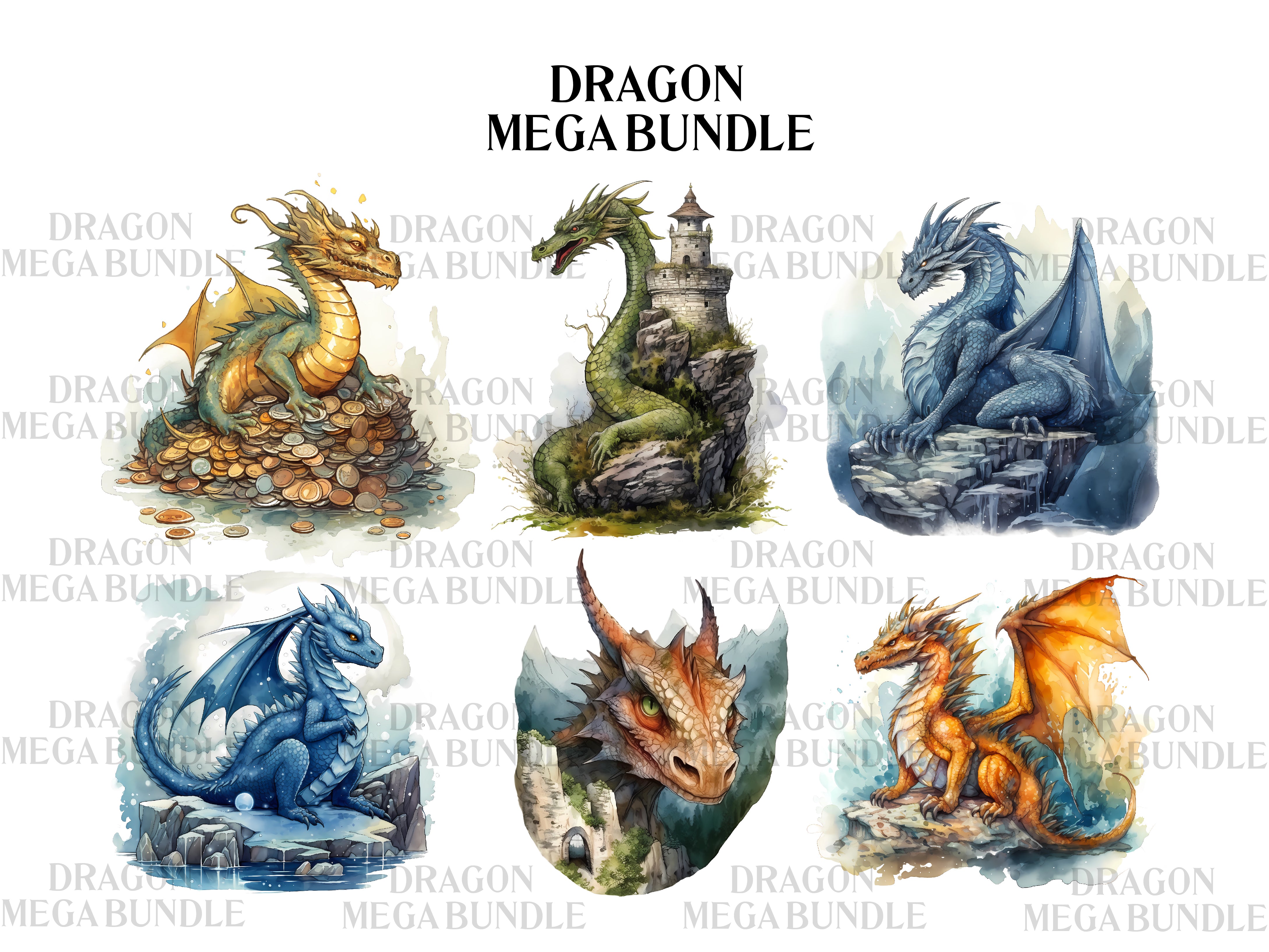 Realistic Dragons Clipart - CraftNest