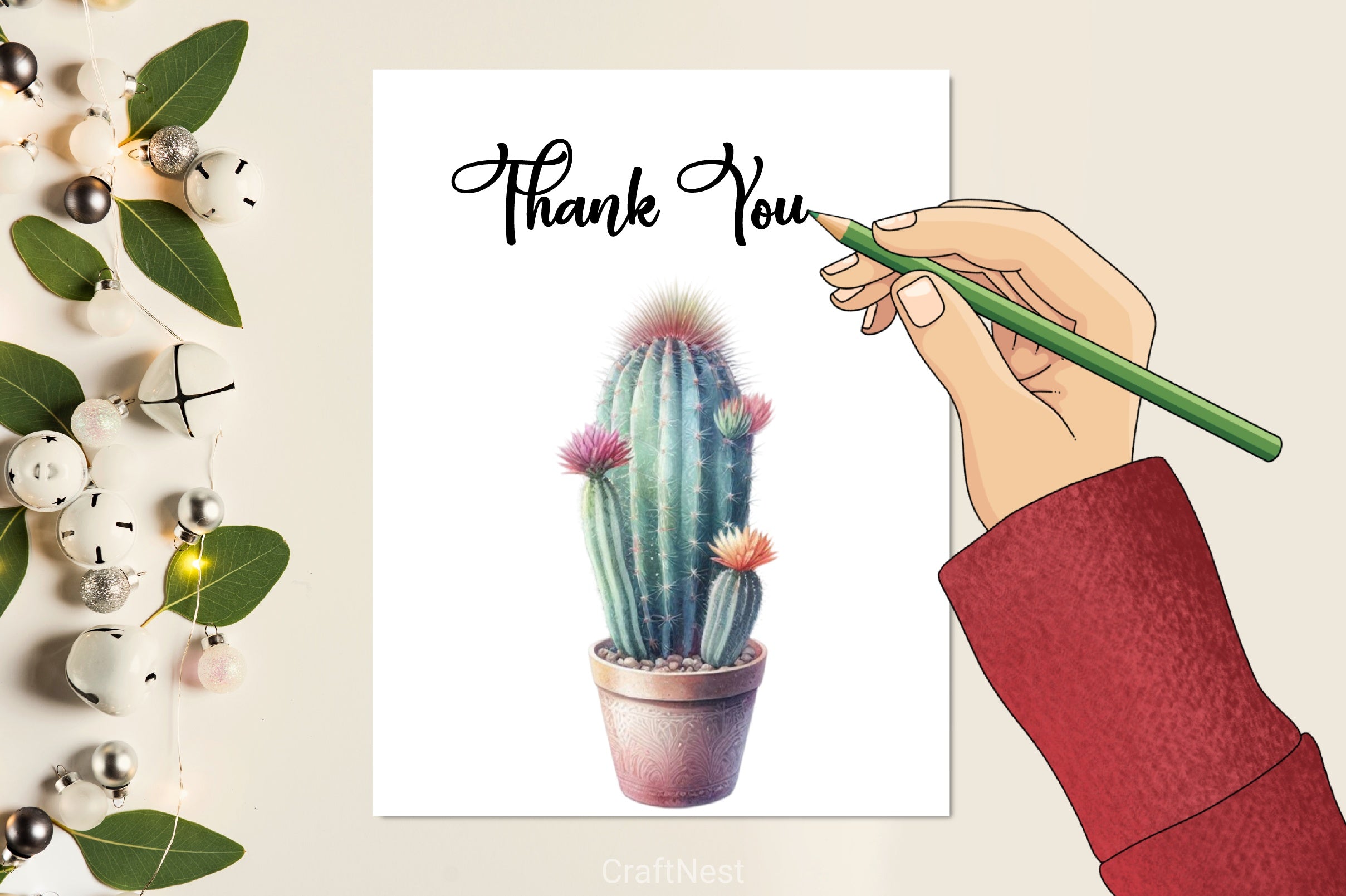 Floral Cactus Clipart Bundle - CraftNest - Digital Crafting and Art