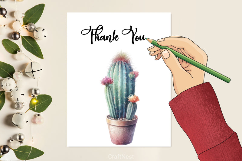 Floral Cactus Clipart Bundle - CraftNest - Digital Crafting and Art