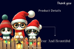 Christmas Cat On Fence Clipart Bundle 2 - CraftNest - Digital Crafting and Art