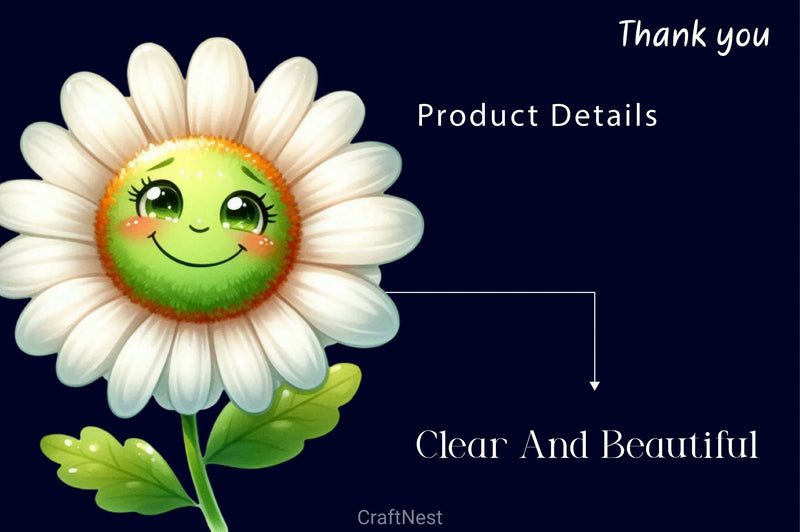 Cute Daisy Cute Flowers Clipart Bundle - CraftNest - Digital Crafting and Art