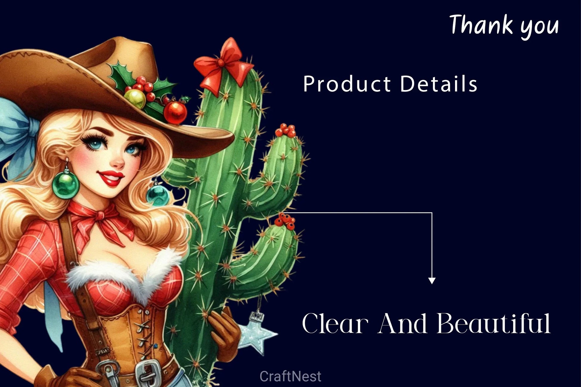 Vintage Christmas Cowboy Girls Clipart Bundle - CraftNest - Digital Crafting and Art