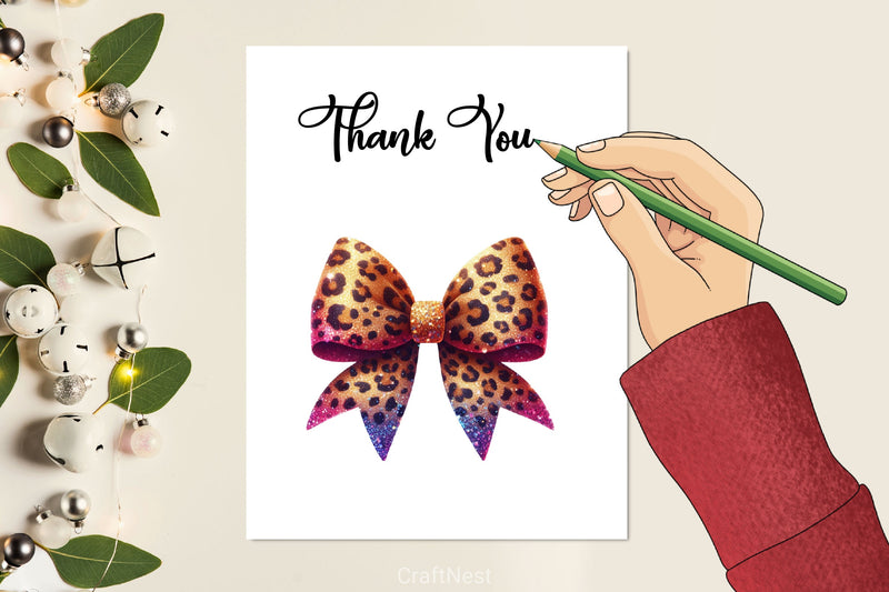Leopard Glitter Bows Clipart Bundle - CraftNest - Digital Crafting and Art