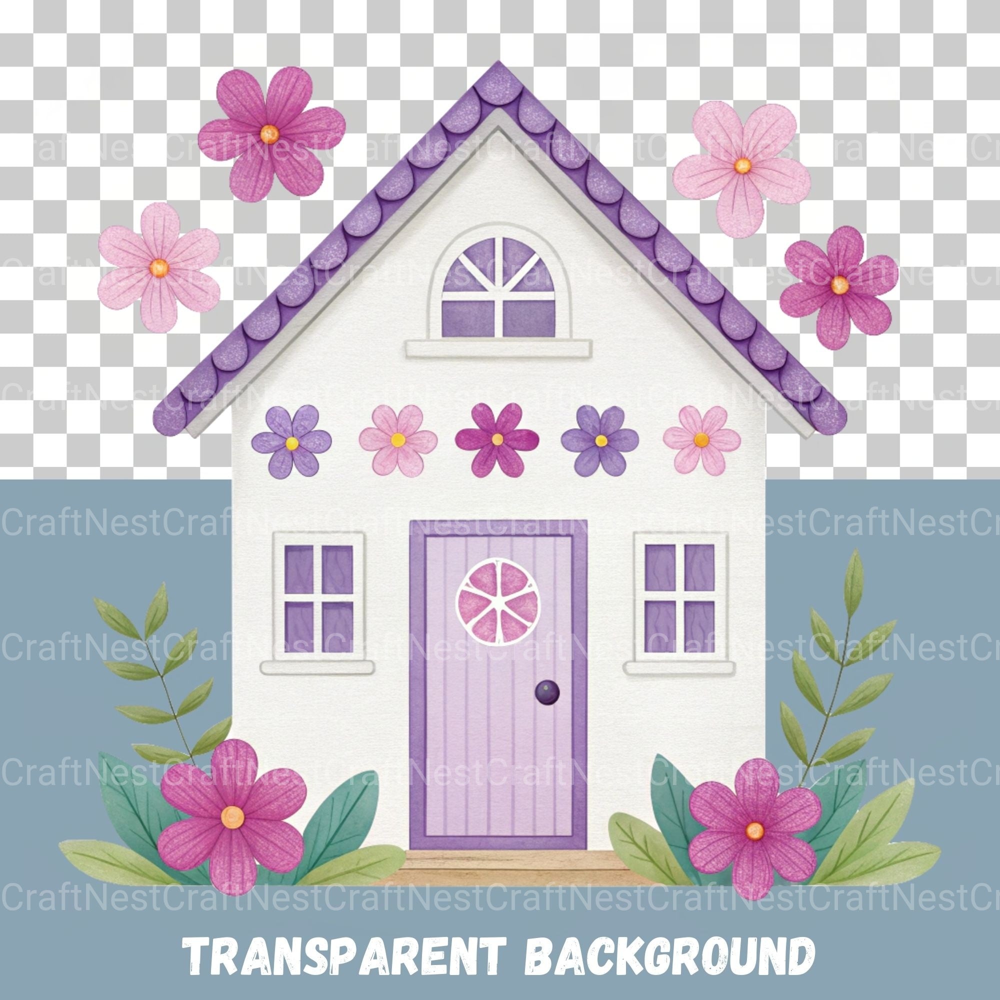 Floral Houses Clipart Bundle - CraftNest - Digital Crafting and Art