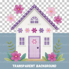 Floral Houses Clipart Bundle - CraftNest - Digital Crafting and Art