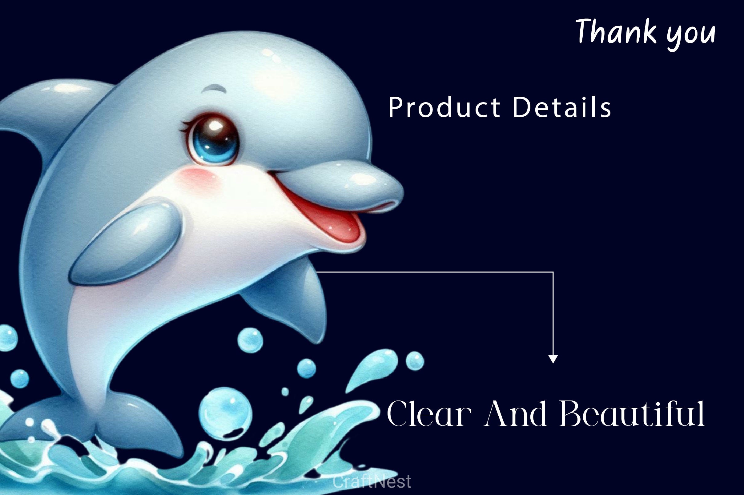 Cute Dolphin Clipart Bundle - CraftNest - Digital Crafting and Art