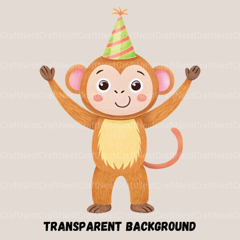 Safari Animals Birthday Clipart Bundle - CraftNest - Digital Crafting and Art