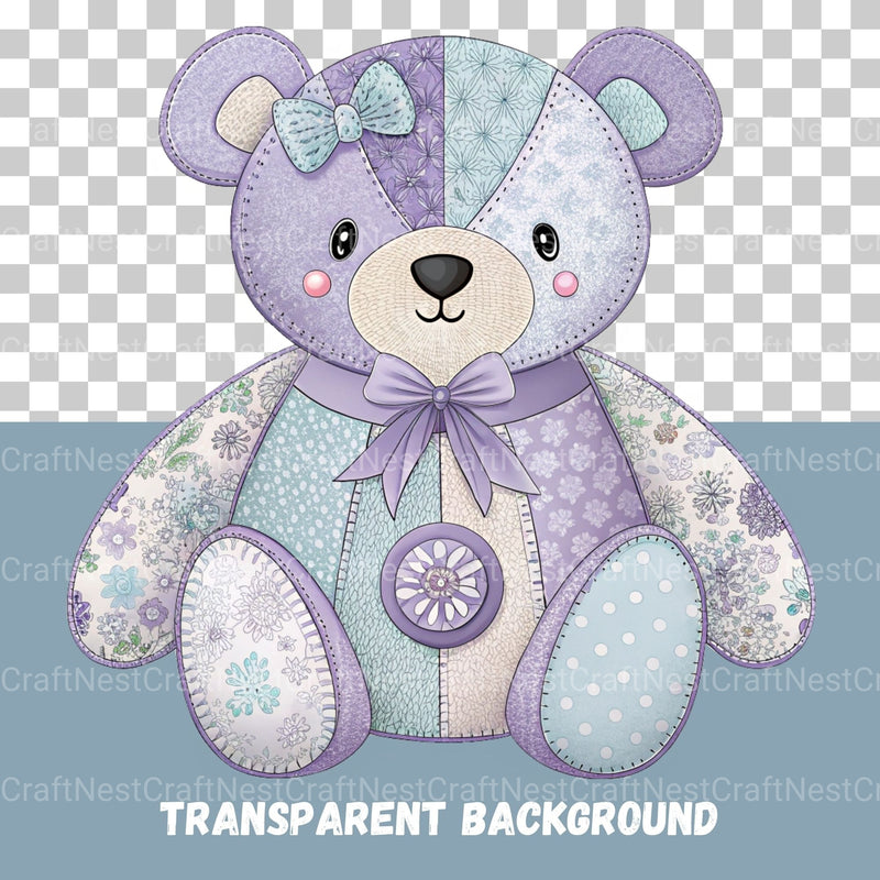 Patchwork Bears Clipart Bundle - CraftNest - Digital Crafting and Art