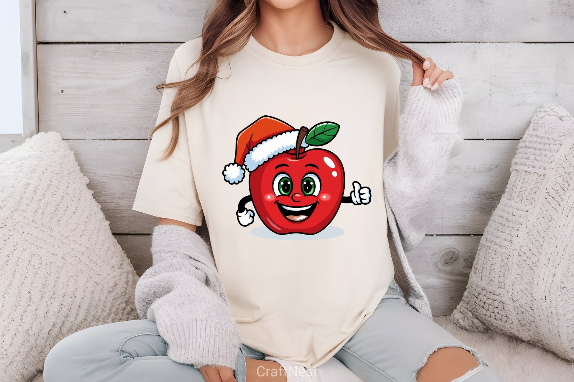 Christmas Apple Santa Hat Clipart Bundle - CraftNest - Digital Crafting and Art