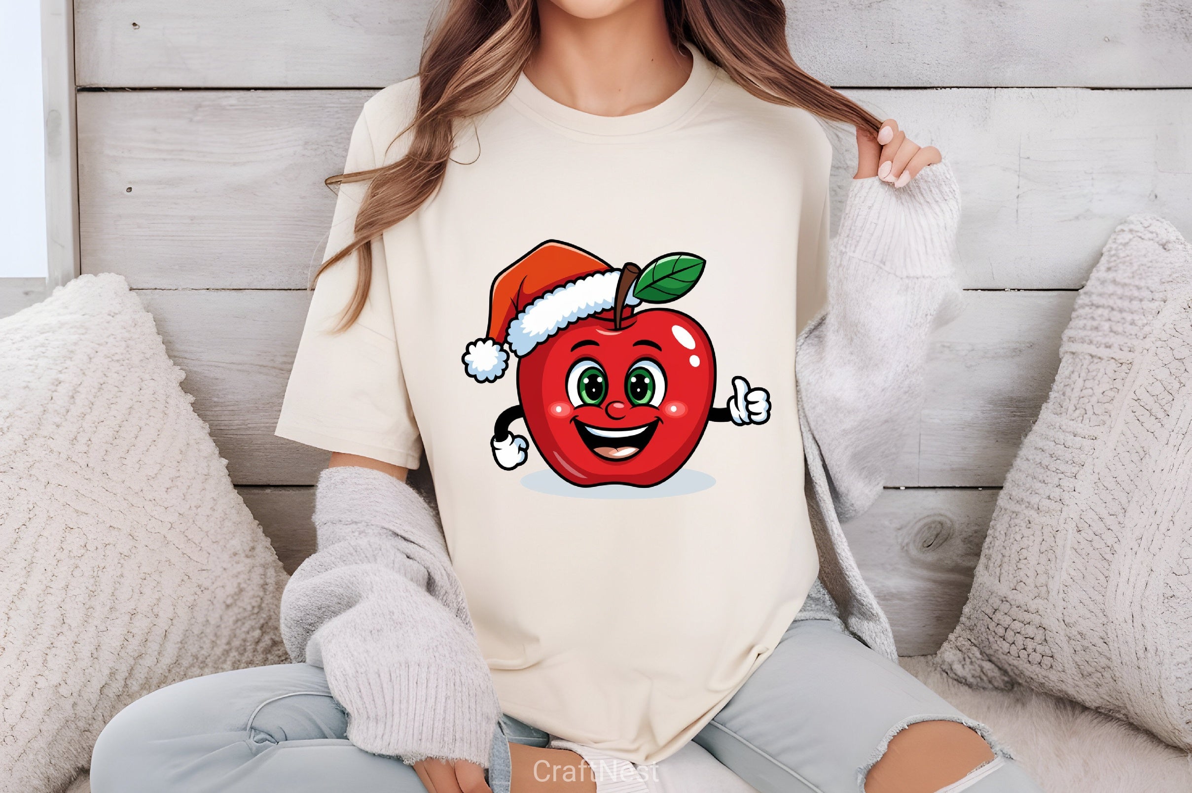 Christmas Apple Santa Hat Clipart Bundle - CraftNest - Digital Crafting and Art