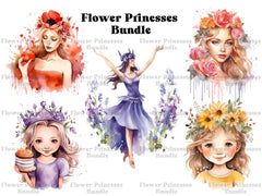 Flower Princesses Clipart - CraftNest