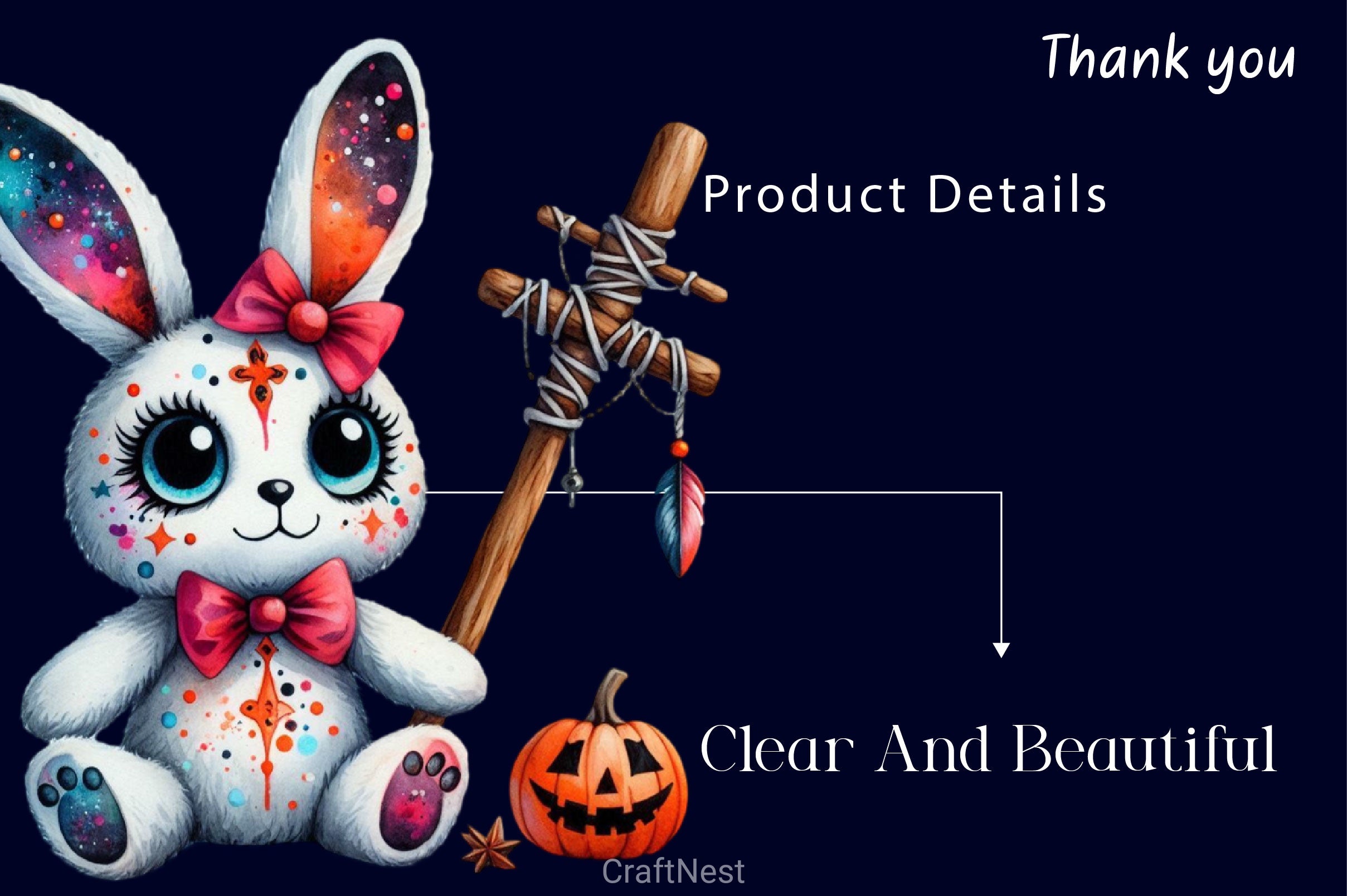 Halloween Voodoo Bunny Doll Clipart Bundle 3 - CraftNest - Digital Crafting and Art