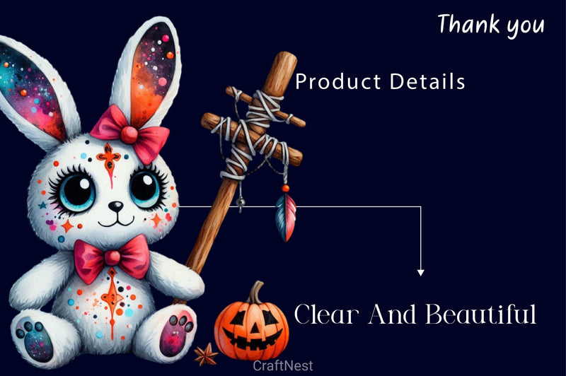 Halloween Voodoo Bunny Doll Clipart Bundle 3 - CraftNest - Digital Crafting and Art