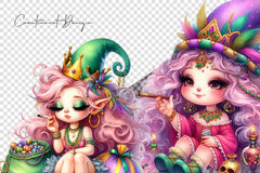 Mardi Gras Cute Girl Clipart Bundle - CraftNest - Digital Crafting and Art