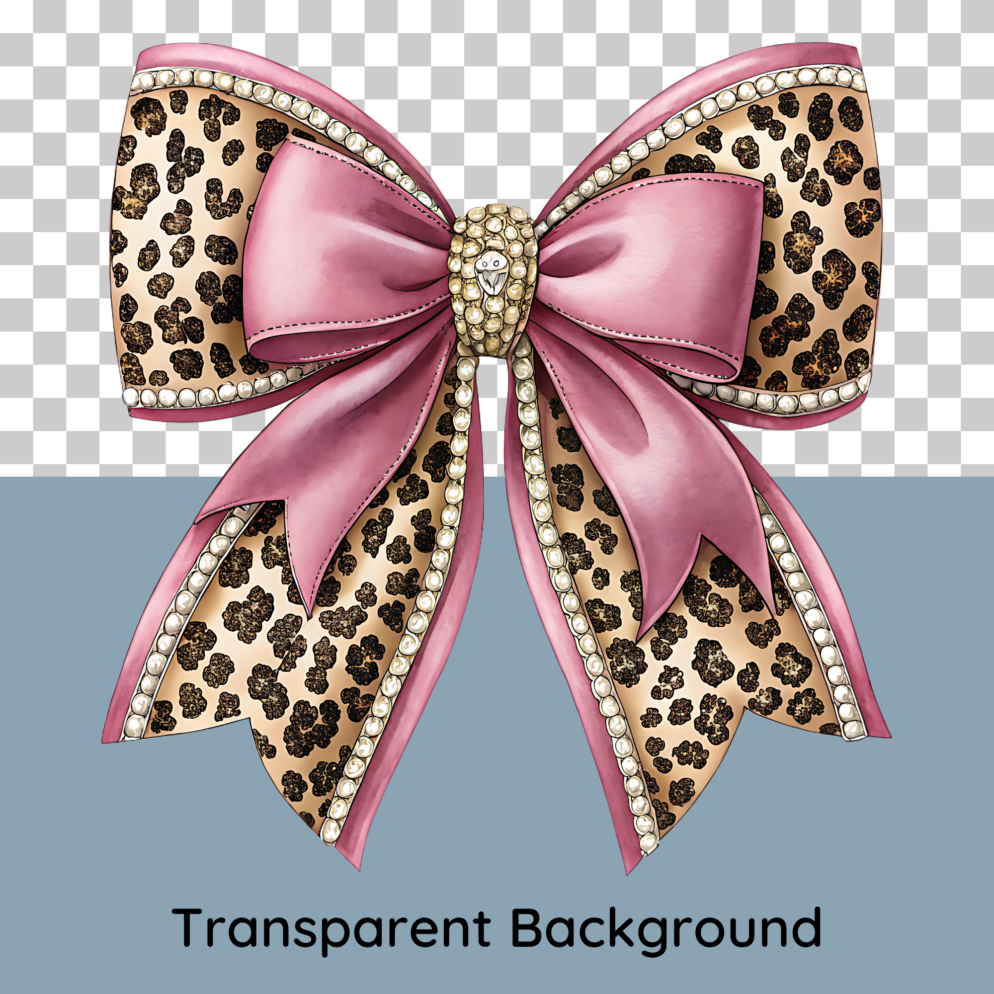 Pink Cheetah Spots Bow Clipart Bundle - CraftNest - Digital Crafting and Art